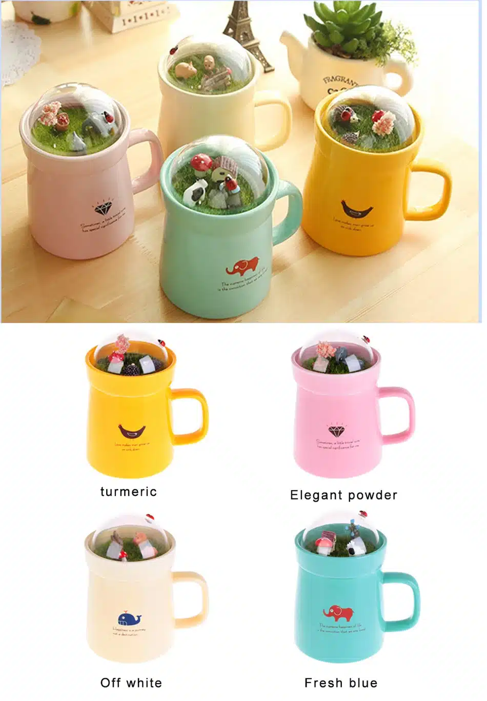 EasyZreal Creative Cartoon Animal Micro Landscape Caneca Milk and Coffee Mug 400mlHigh-capacity Office Ceramic Cups Beauty Gifts 13