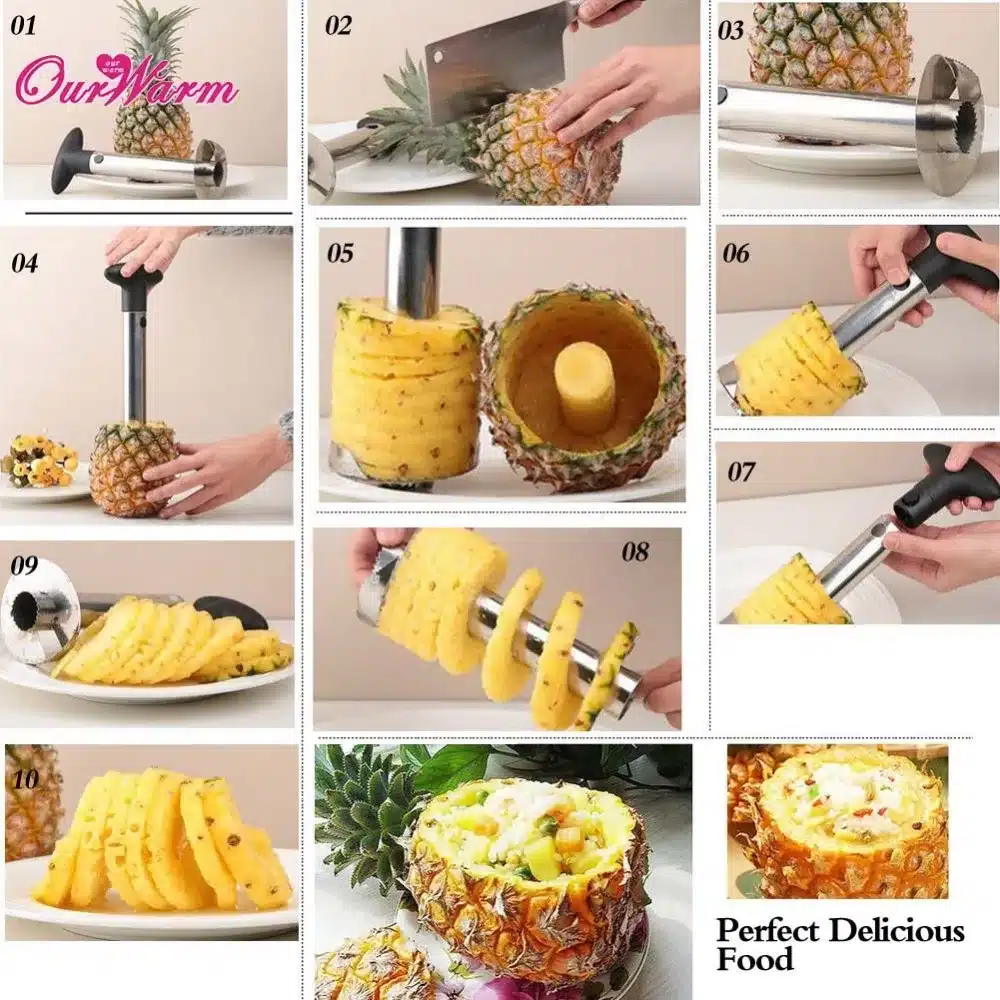 Stainless Steel Pineapple Peeler for Kitchen Accessories Pineapple Slicers Fruit Knife Cutter Kitchen Tools and Cooking Hot Sale 3