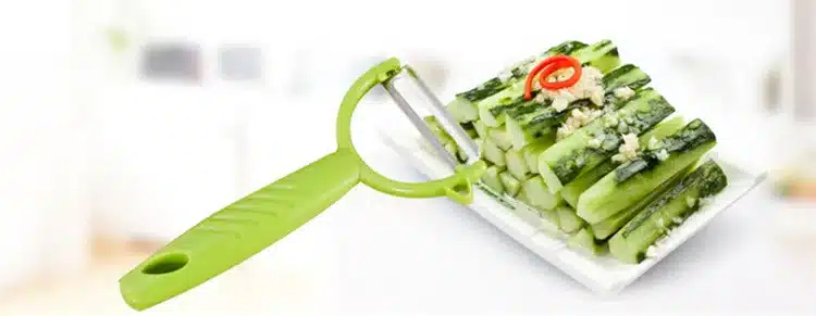 LMETJMA Mandoline Vegetable Slicer Dicer Fruit Cutter Slicer With 4 Interchangeable Stainless Steel Blades Potato Slicer Tool 4