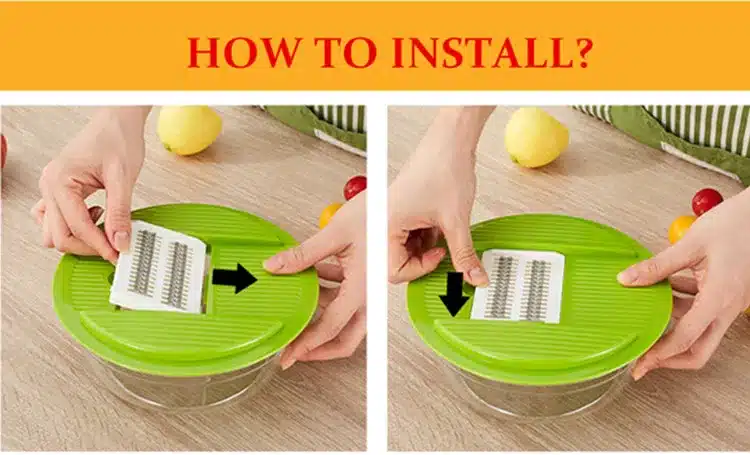 LMETJMA Mandoline Vegetable Slicer Dicer Fruit Cutter Slicer With 4 Interchangeable Stainless Steel Blades Potato Slicer Tool 13