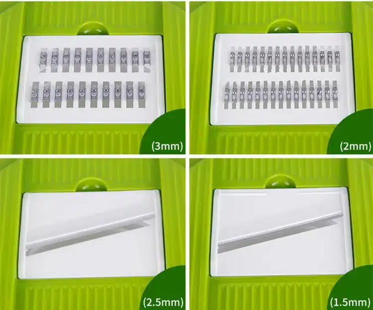LMETJMA Mandoline Vegetable Slicer Dicer Fruit Cutter Slicer With 4 Interchangeable Stainless Steel Blades Potato Slicer Tool 16
