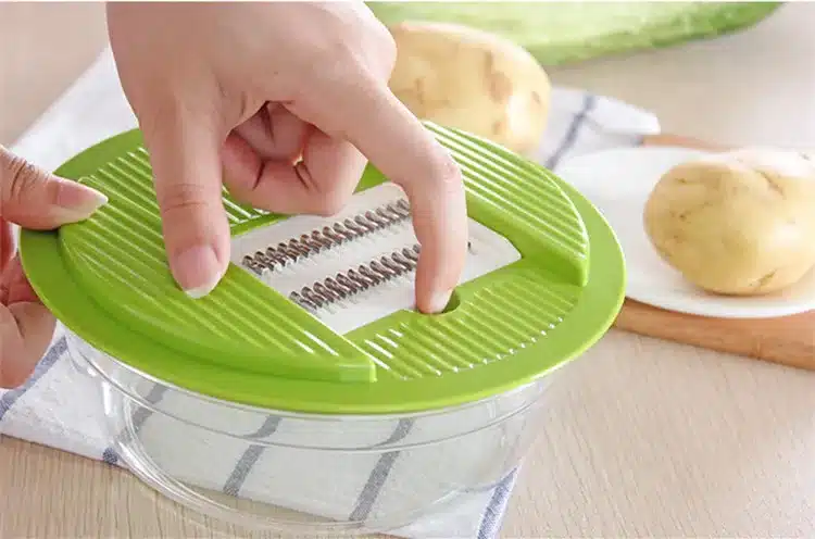 LMETJMA Mandoline Vegetable Slicer Dicer Fruit Cutter Slicer With 4 Interchangeable Stainless Steel Blades Potato Slicer Tool 19