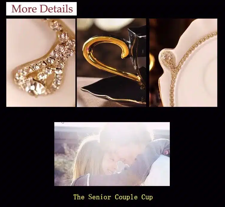 YEFINE Diamonds Design Coffee Mug Creative Gift Lovers Tea Cups 3D Ceramic Mugs With Rhinestones Decoration Cups And Saucers 18