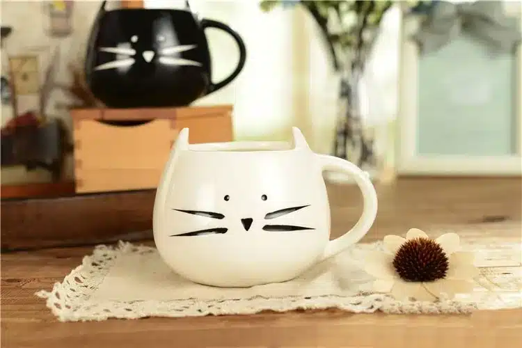 400ml Lovely Cute cat design coffee mug ceramic black and white Cat lovers mugs breakfast coffee and milk mug Tea mug Juice cup 6