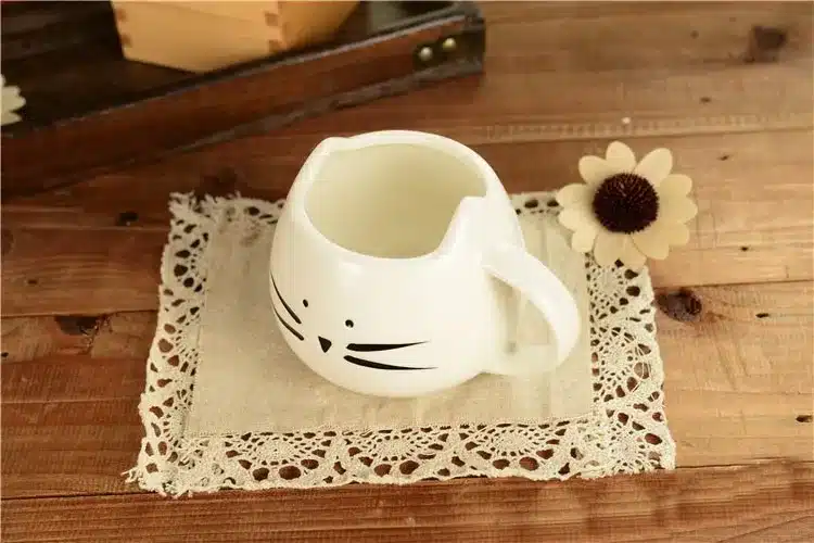 400ml Lovely Cute cat design coffee mug ceramic black and white Cat lovers mugs breakfast coffee and milk mug Tea mug Juice cup 7