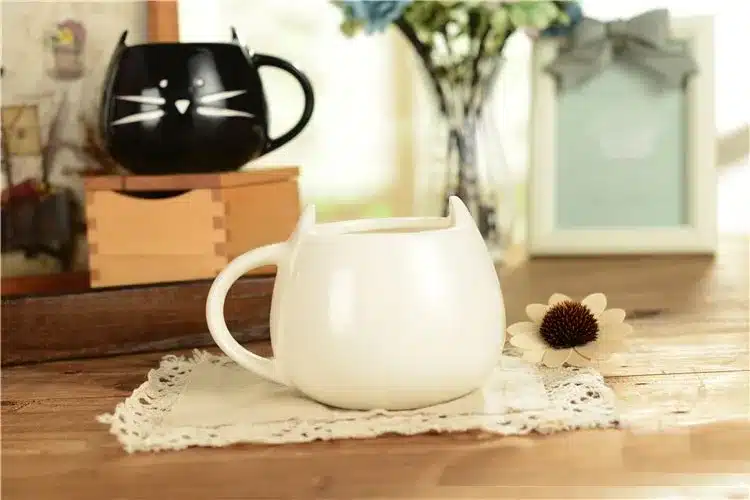 400ml Lovely Cute cat design coffee mug ceramic black and white Cat lovers mugs breakfast coffee and milk mug Tea mug Juice cup 8