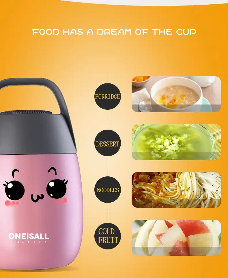 Premium Quality Food Flask Thermos Food Container Thermos Bottle for Soup with Thermo Bag Vacuum flask Insulated Stew Pot 54