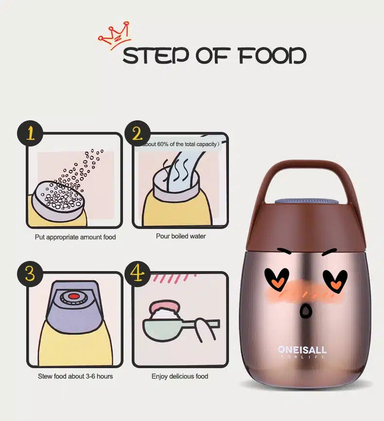 Premium Quality Food Flask Thermos Food Container Thermos Bottle for Soup with Thermo Bag Vacuum flask Insulated Stew Pot 59