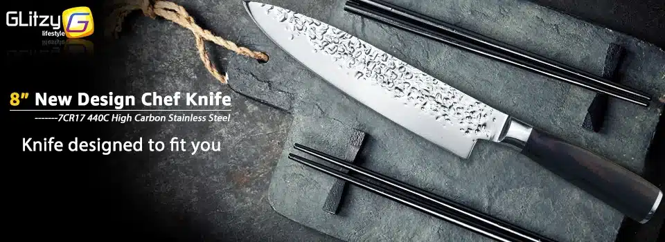 Kitchen Knife 8 inch Professional Chef Knives Japanese 7CR17 440C High Carbon Stainless Steel Meat Santoku Knife Pakka Wood 6