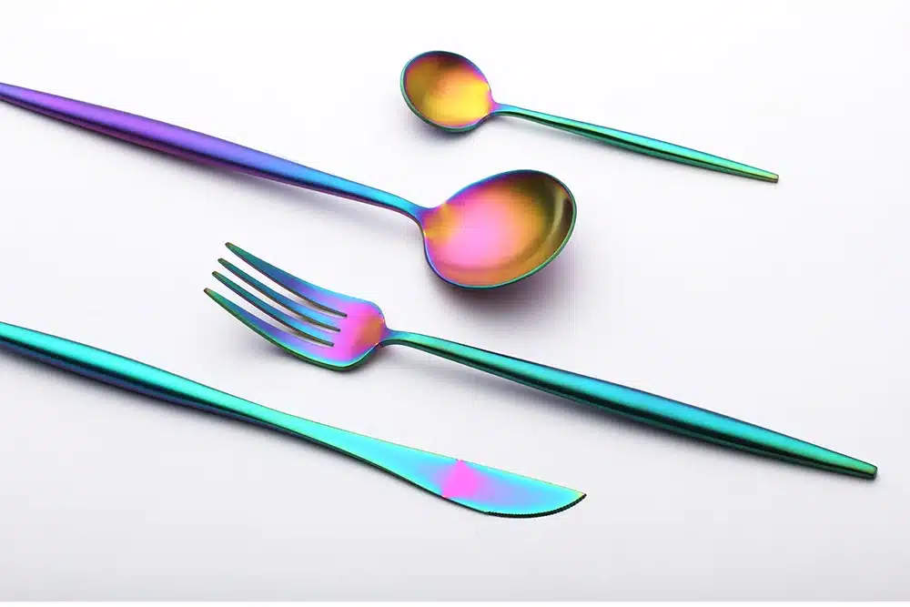 4 PCS/Set Rainbow Silverware New Arrival Stainless Steel Cutlery Set Dinnerware Set Colorful Creative Dinner Set Christmas Gift 1