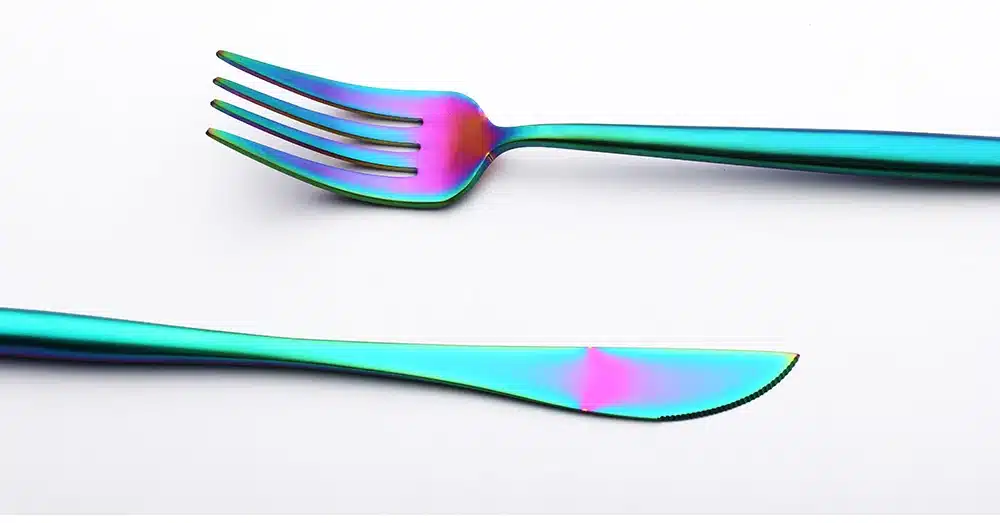 4 PCS/Set Rainbow Silverware New Arrival Stainless Steel Cutlery Set Dinnerware Set Colorful Creative Dinner Set Christmas Gift 4