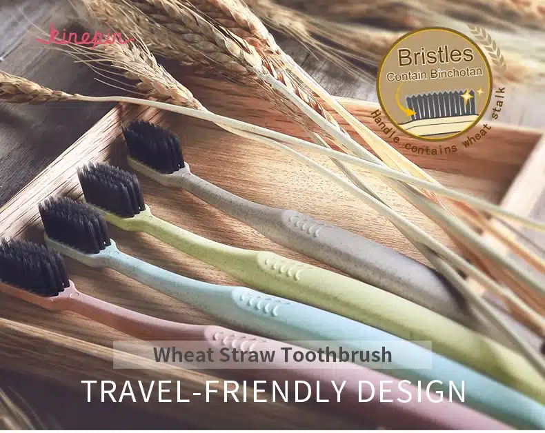 2017 4pcs Creative Adult Soft Toothbrush Portable Wheat Straw Tooth Cleaning Charcoal Bristle Brush with Travel Storage Case 9