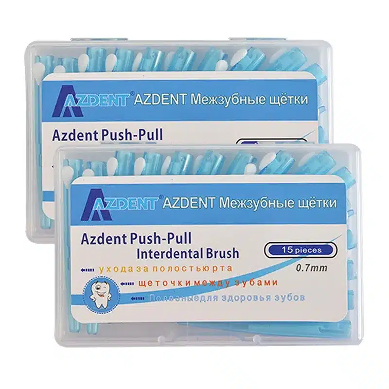 AZDENT 30pcs Dental Floss Push-Pull Interdental Brushes 0.7mm Gum Slim Soft Tooth Pick Interdental Cleaners Oral Care Tool 1