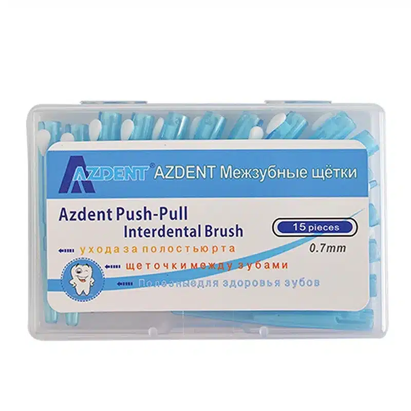 AZDENT 30pcs Dental Floss Push-Pull Interdental Brushes 0.7mm Gum Slim Soft Tooth Pick Interdental Cleaners Oral Care Tool 2