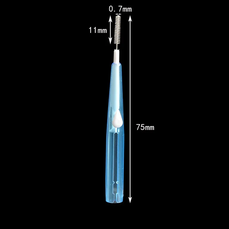 AZDENT 30pcs Dental Floss Push-Pull Interdental Brushes 0.7mm Gum Slim Soft Tooth Pick Interdental Cleaners Oral Care Tool 7
