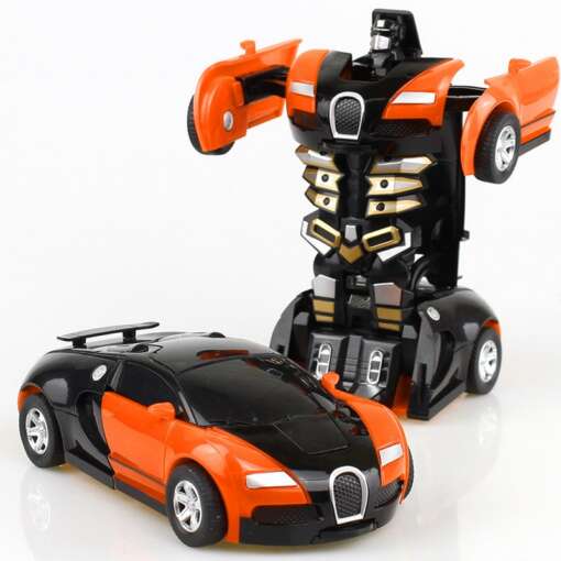 must ja oranž auto, mis muutub robotiks