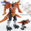 oranž ja must robot, mis muutub dinosauruseks