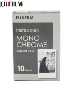 Fujifilm Instax 10 lehte mustvalget filmi pakend, hall ja must disain, naise portree esipaneelil, sobib Instax kaamerale.