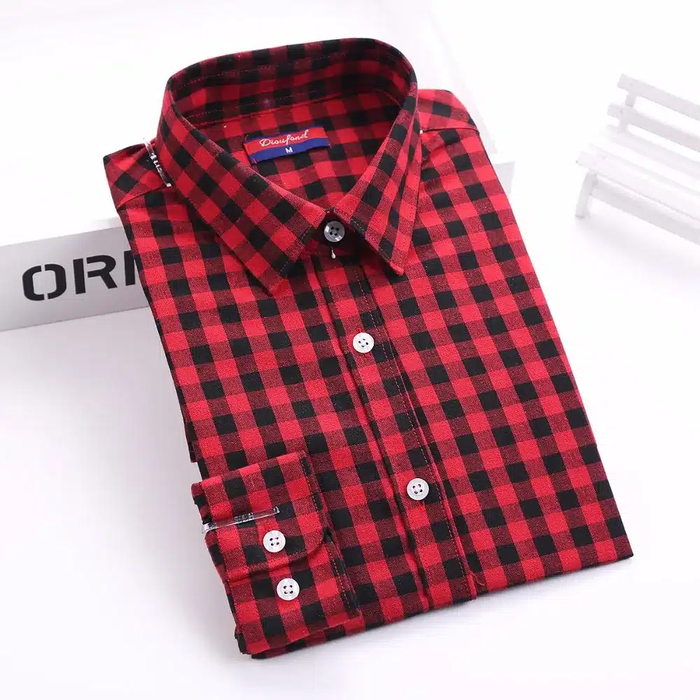 Red Plaid Shirt Women Blouses Cotton Long Sleeve Tops Ladies Blusas Femininas Women Shirts Plus Size Clothing Summer Autumn 2017 15