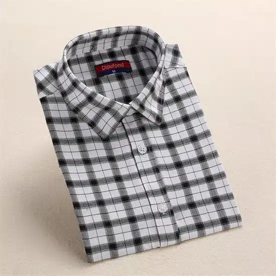 Red Plaid Shirt Women Blouses Cotton Long Sleeve Tops Ladies Blusas Femininas Women Shirts Plus Size Clothing Summer Autumn 2017 18