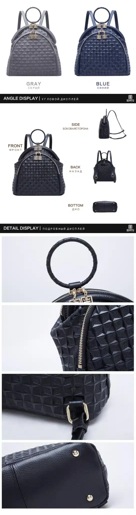 BOYATU Genuine Women Bagpack Leather Vintage Luxury Small Backpack Evening Bags for Women 2018 Cantasi Muchila Mochila Feminina 6