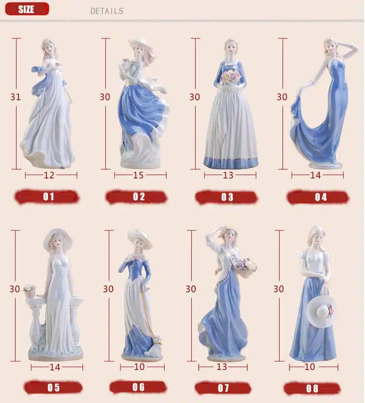 High Grade ceramic Goddess girls lady figurines home decor crafts room decor Wedding handicraft ornament porcelain statue 0510 9