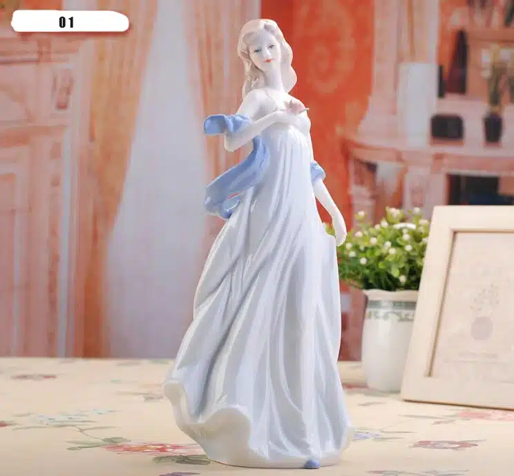 High Grade ceramic Goddess girls lady figurines home decor crafts room decor Wedding handicraft ornament porcelain statue 0510 12