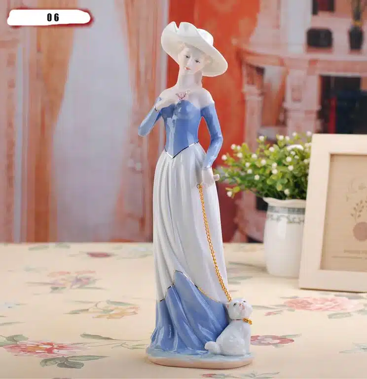 High Grade ceramic Goddess girls lady figurines home decor crafts room decor Wedding handicraft ornament porcelain statue 0510 17