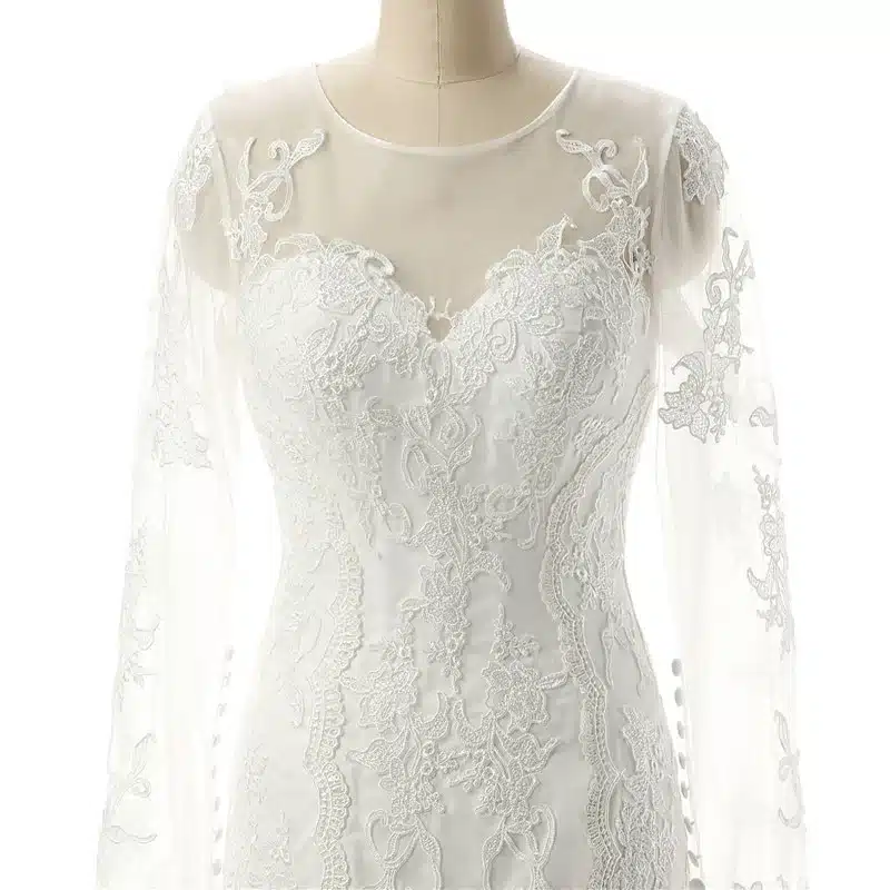 New Arrival Robe de mariee O-Neck Long sleeve Lace Appliques Mermaid Wedding dresses 2018 Vestido de noiva 5