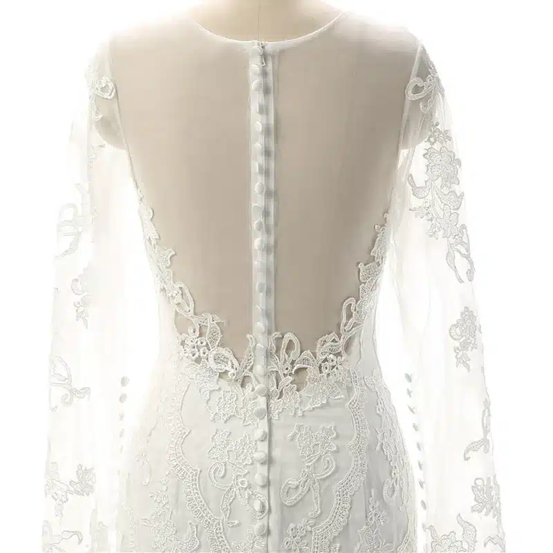 New Arrival Robe de mariee O-Neck Long sleeve Lace Appliques Mermaid Wedding dresses 2018 Vestido de noiva 6
