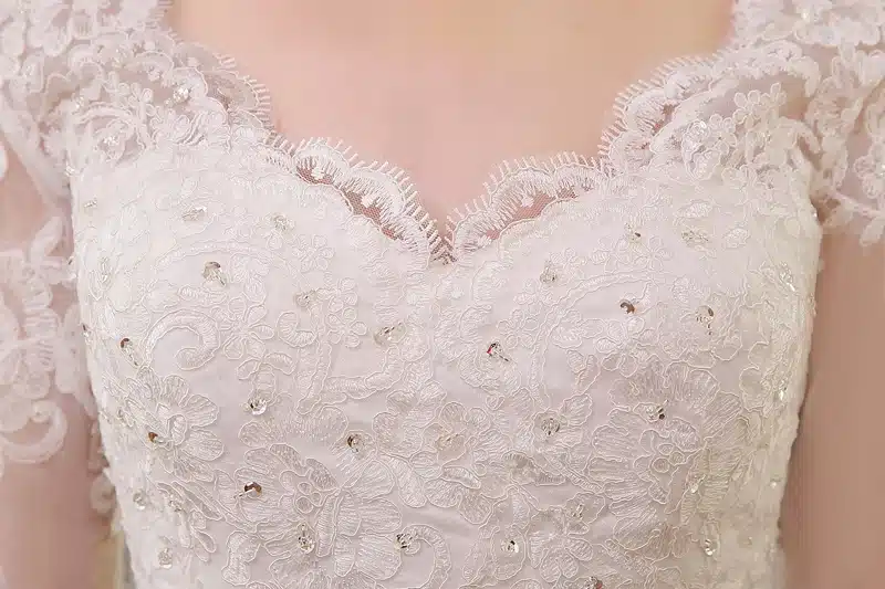 QQ Lover 2018 New Long Sleeve Mermaid Lace Wedding Dress 2018 Sexy V-neck Beaded Applique Wedding Bride Dress Vestido De Noiva 4