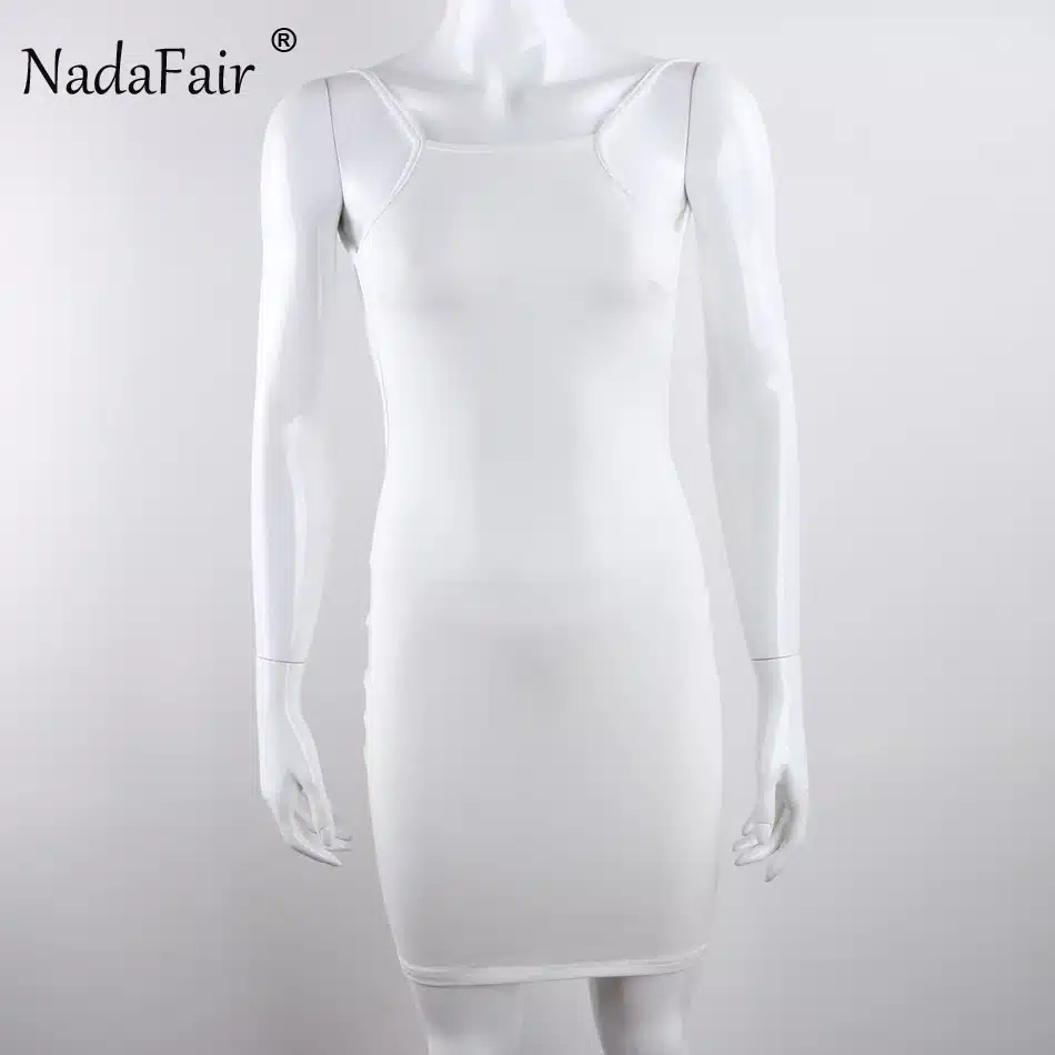 Nadafair 95% Cotton Spaghetti Strap Black Sexy Club Backless Bodycon Dress Women Summer Beach Casual Mini Dress 17