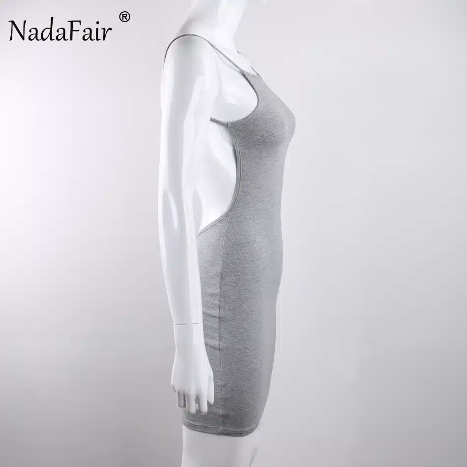 Nadafair 95% Cotton Spaghetti Strap Black Sexy Club Backless Bodycon Dress Women Summer Beach Casual Mini Dress 20