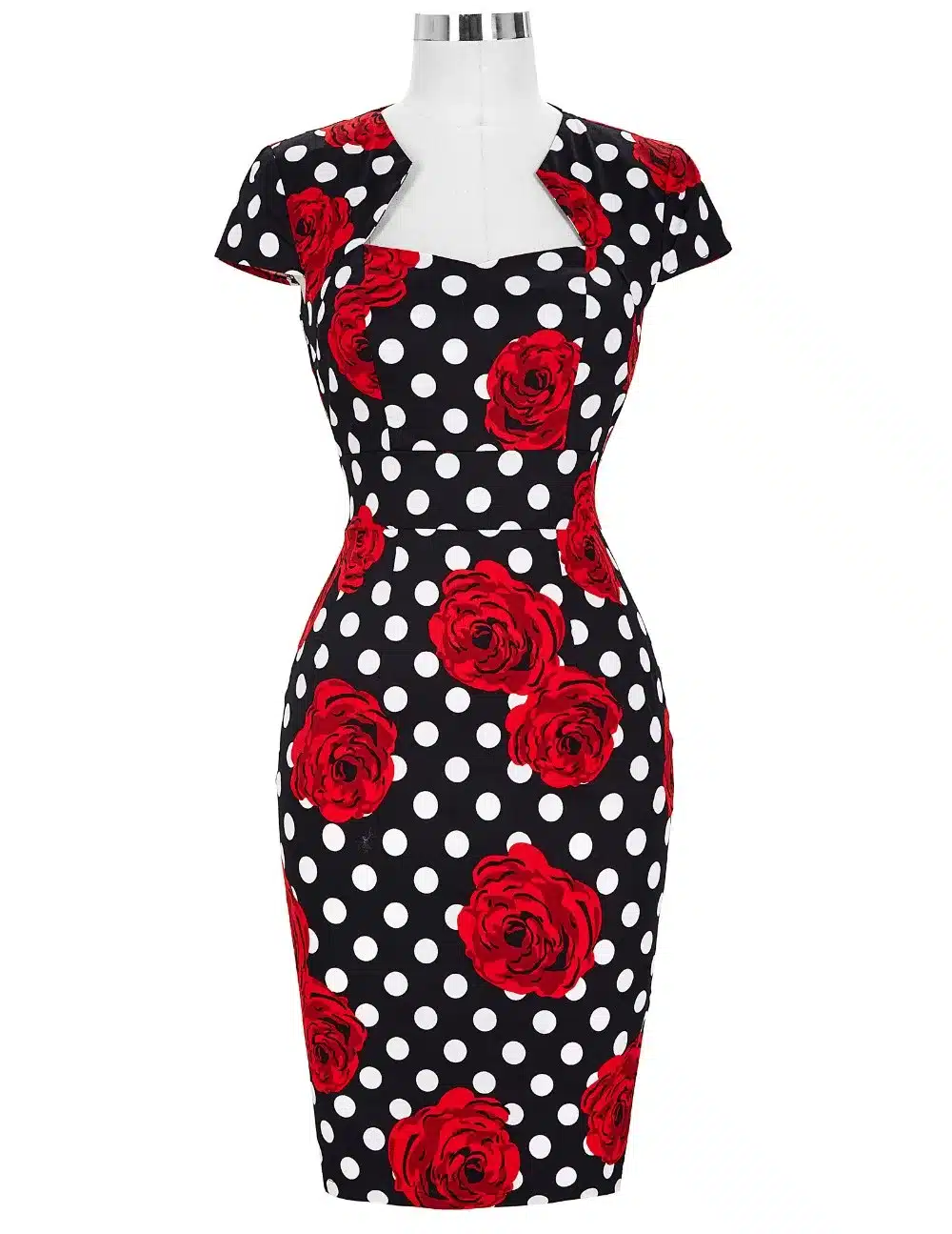 Women Plus Size Pencil Dresses Rockabilly Clothing 2018 Floral Summer Casual Party Office Dress Sexy 50s Vintage Bodycon Dress 17
