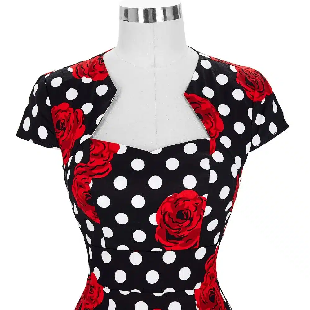 Women Plus Size Pencil Dresses Rockabilly Clothing 2018 Floral Summer Casual Party Office Dress Sexy 50s Vintage Bodycon Dress 18