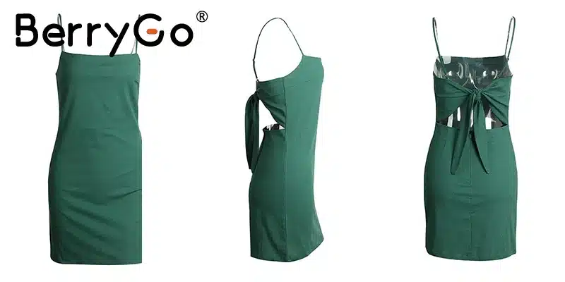 BerryGo Bow casual linen sexy dress Backless 2017 beach summer dress women sundress Slim fit bodycon white short dress vestidos 21