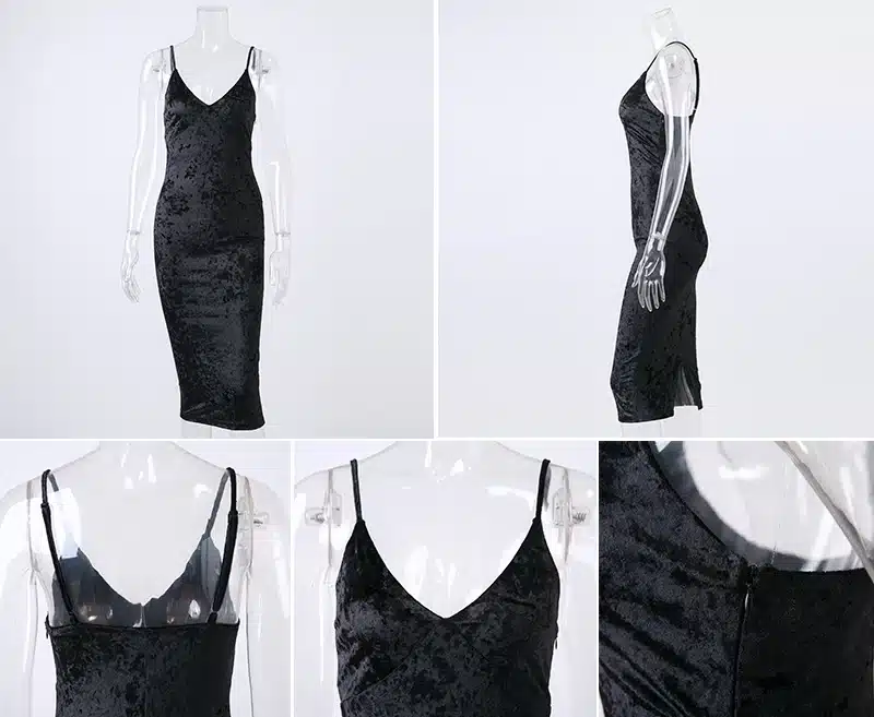 Off Shoulder Sexy V Neck Black Sheath Women Dress Strap Backless Autumn Winter Party Maxi Long Bodycon Dresses Ladies Vestidos 29