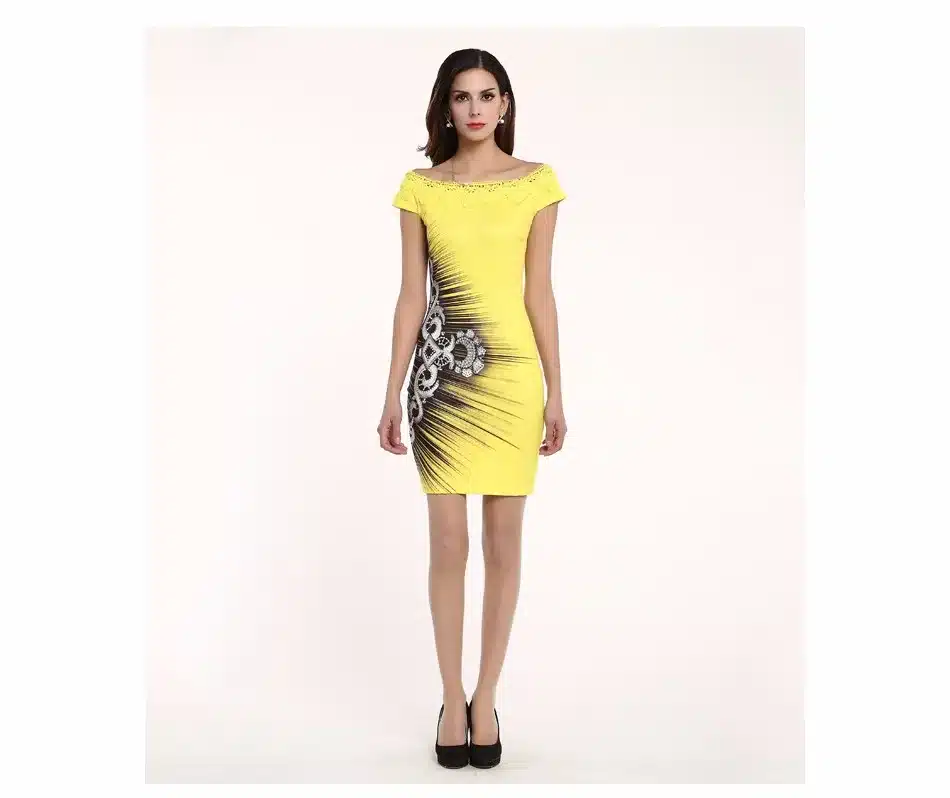 Hot Sale Women Apparel High-Quality Printing Short Sleeve Diamond Decoration Mini Fashion Summer Dress Personality Dresses 71178 16
