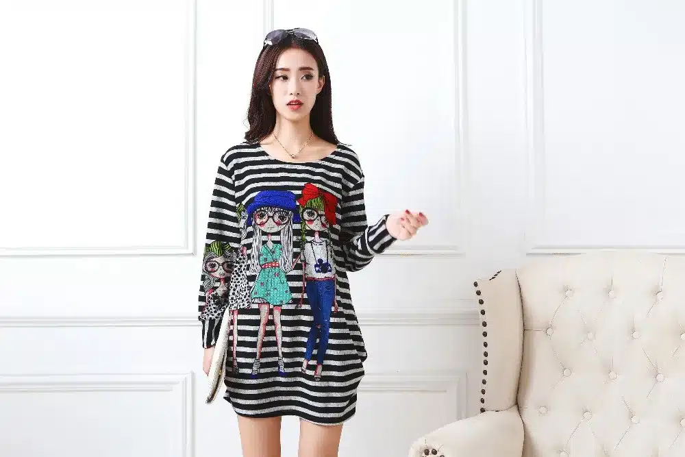 New autumn winter 2017 Fashion Women long sleeve Dresses Plus Size Dress Loose girl casual tops 4xl 5XL tunic pullover elegant 46