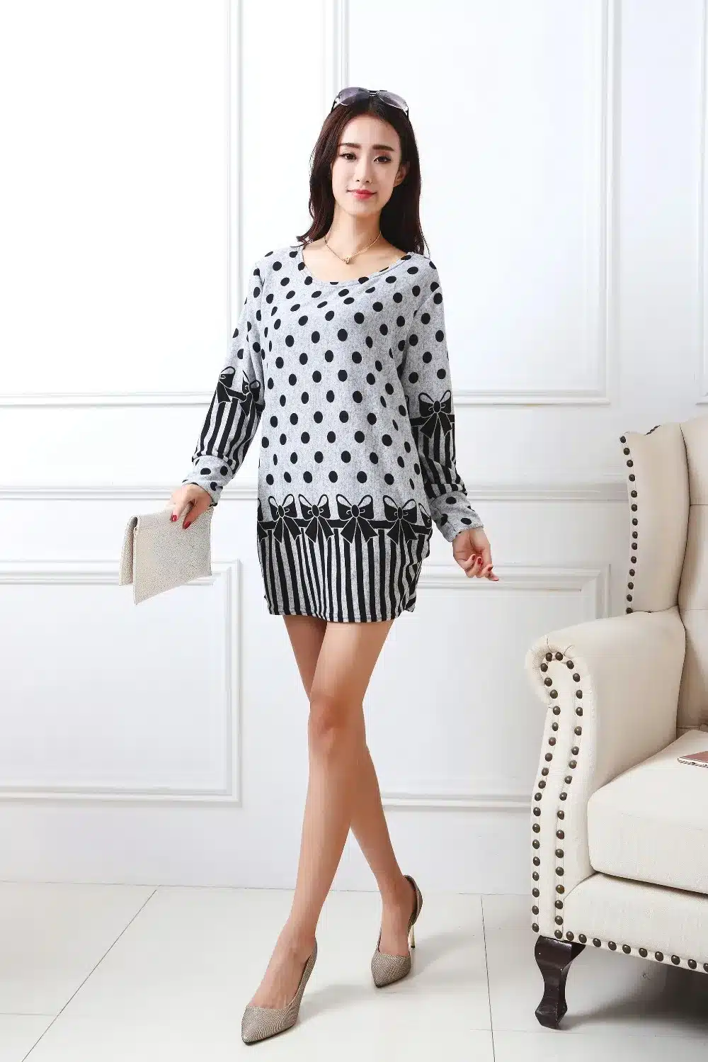 New autumn winter 2017 Fashion Women long sleeve Dresses Plus Size Dress Loose girl casual tops 4xl 5XL tunic pullover elegant 47