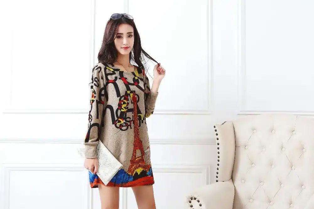 New autumn winter 2017 Fashion Women long sleeve Dresses Plus Size Dress Loose girl casual tops 4xl 5XL tunic pullover elegant 53