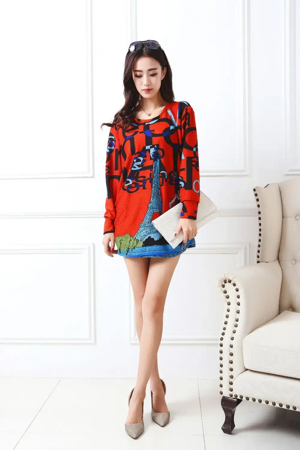 New autumn winter 2017 Fashion Women long sleeve Dresses Plus Size Dress Loose girl casual tops 4xl 5XL tunic pullover elegant 59