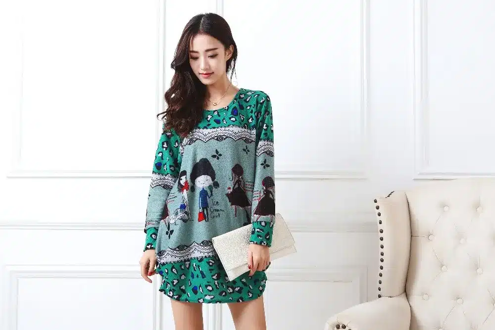 New autumn winter 2017 Fashion Women long sleeve Dresses Plus Size Dress Loose girl casual tops 4xl 5XL tunic pullover elegant 70