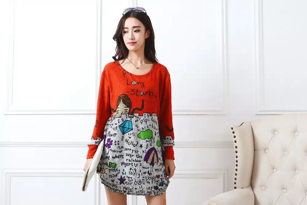 New autumn winter 2017 Fashion Women long sleeve Dresses Plus Size Dress Loose girl casual tops 4xl 5XL tunic pullover elegant 72