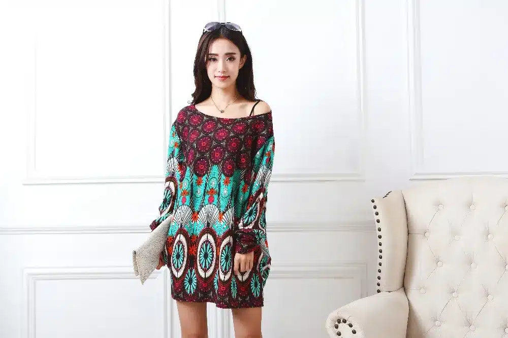 New autumn winter 2017 Fashion Women long sleeve Dresses Plus Size Dress Loose girl casual tops 4xl 5XL tunic pullover elegant 76