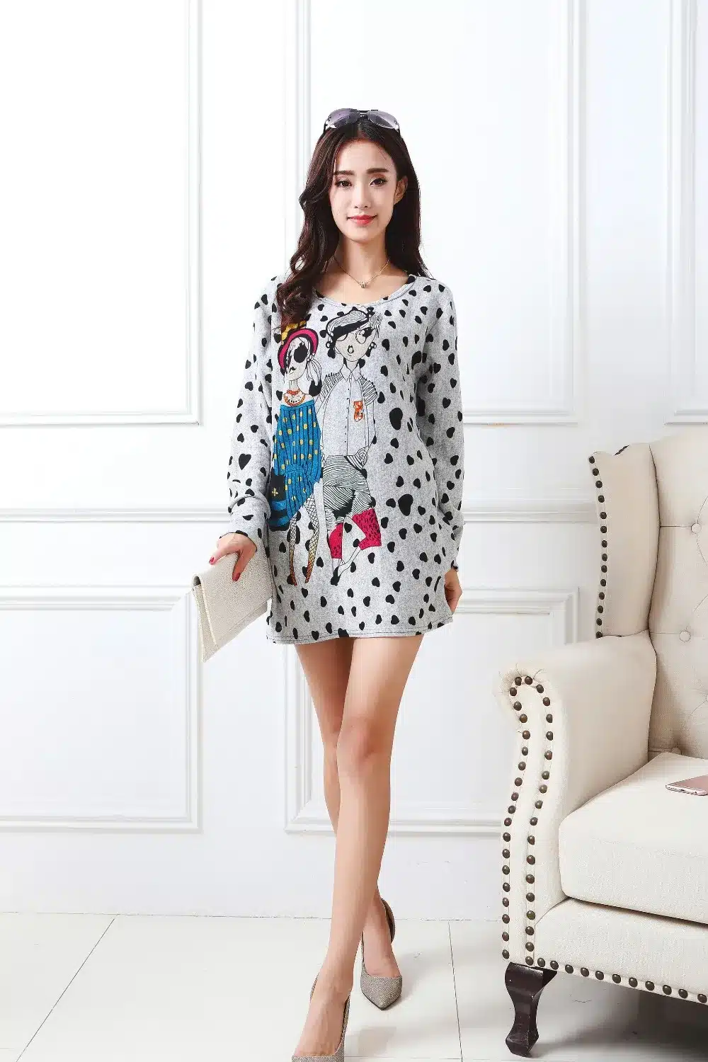 New autumn winter 2017 Fashion Women long sleeve Dresses Plus Size Dress Loose girl casual tops 4xl 5XL tunic pullover elegant 78