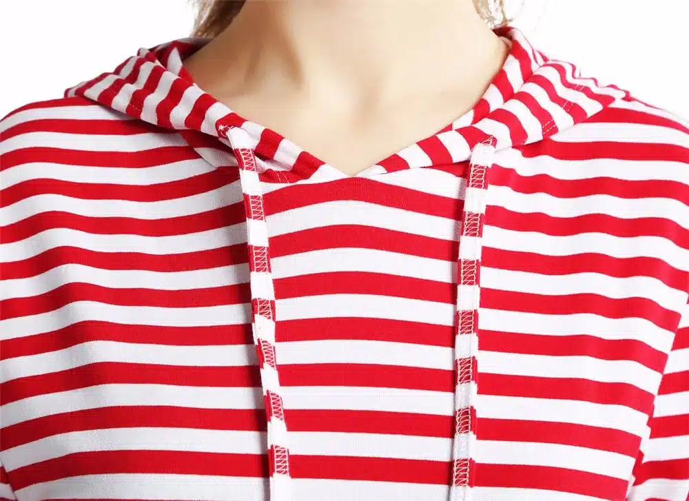 2018 Fashion Women Striped Hoody Hoodie Hooded with Pockets Spring Autumn Wear Bodycon Soft Elasticity Casual Pencil Dress 15