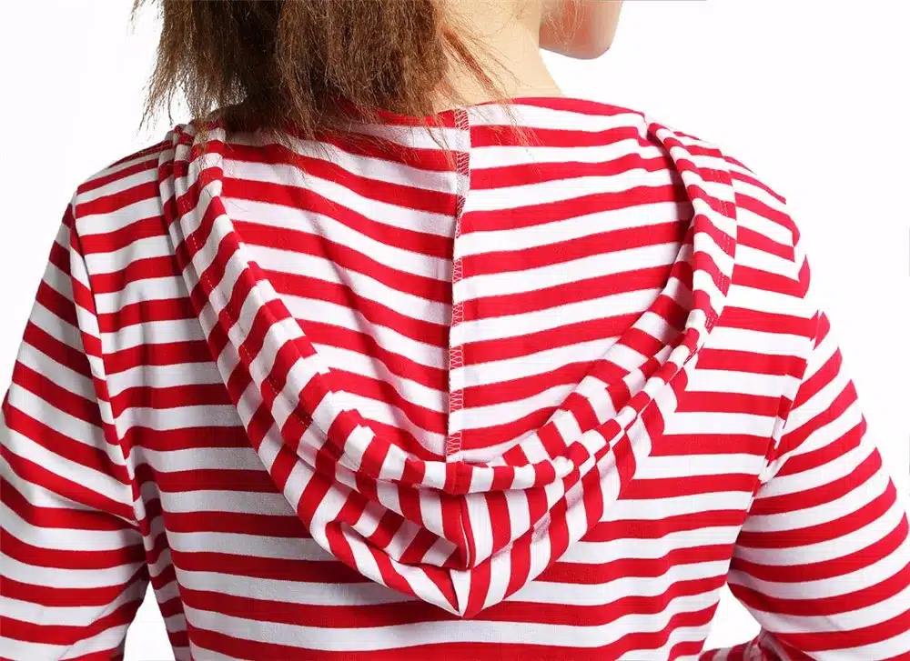 2018 Fashion Women Striped Hoody Hoodie Hooded with Pockets Spring Autumn Wear Bodycon Soft Elasticity Casual Pencil Dress 16