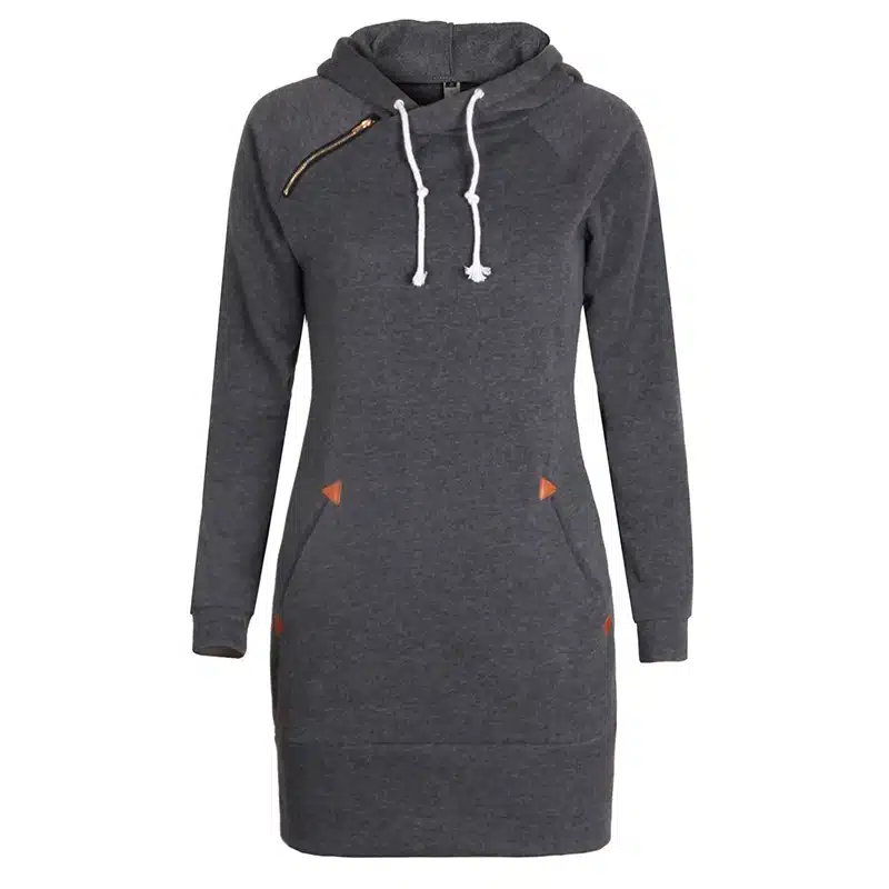 Fashion Autumn Dresses Women Hoodie Dress Pocket Long Sleeve Mini Dress Casual Dress Women Clothing Vestidos De Festa LJ5841E 9