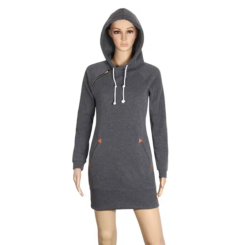 Fashion Autumn Dresses Women Hoodie Dress Pocket Long Sleeve Mini Dress Casual Dress Women Clothing Vestidos De Festa LJ5841E 12